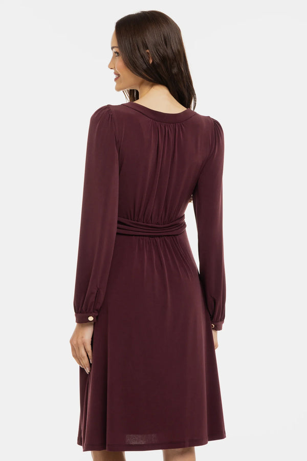 Rochie pentru gravide cu încrețituri - bordo