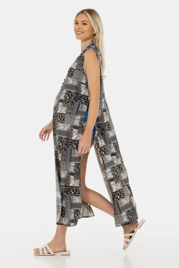 Costum de baie întreg pentru gravide și alăptare – albastru tropical