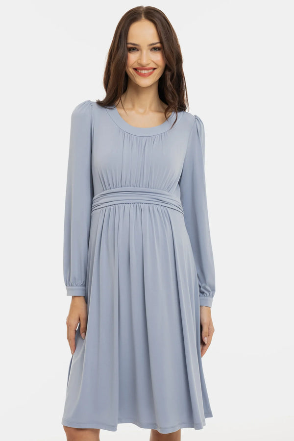 Rochie pentru gravide cu încrețituri - albastru pastel