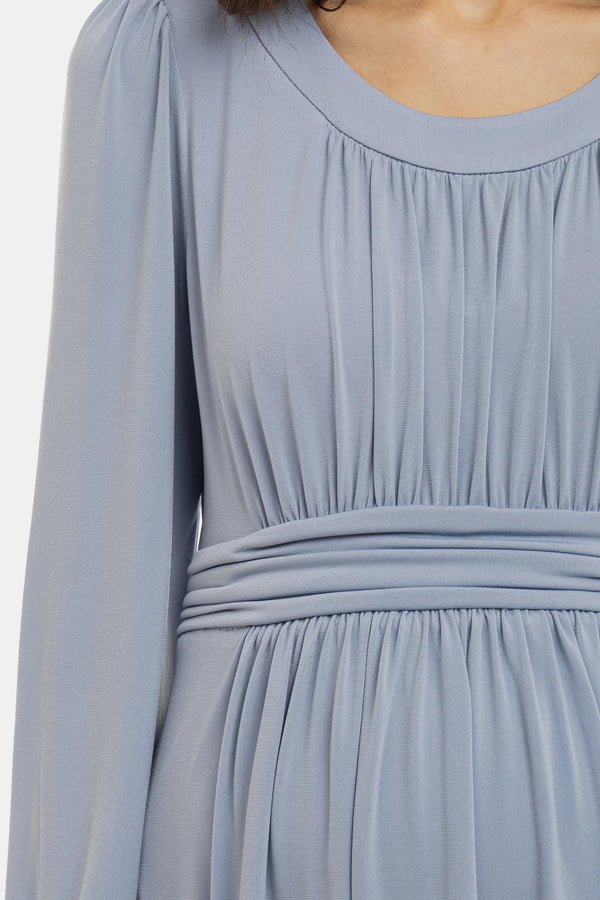 Rochie pentru gravide cu încrețituri - albastru pastel