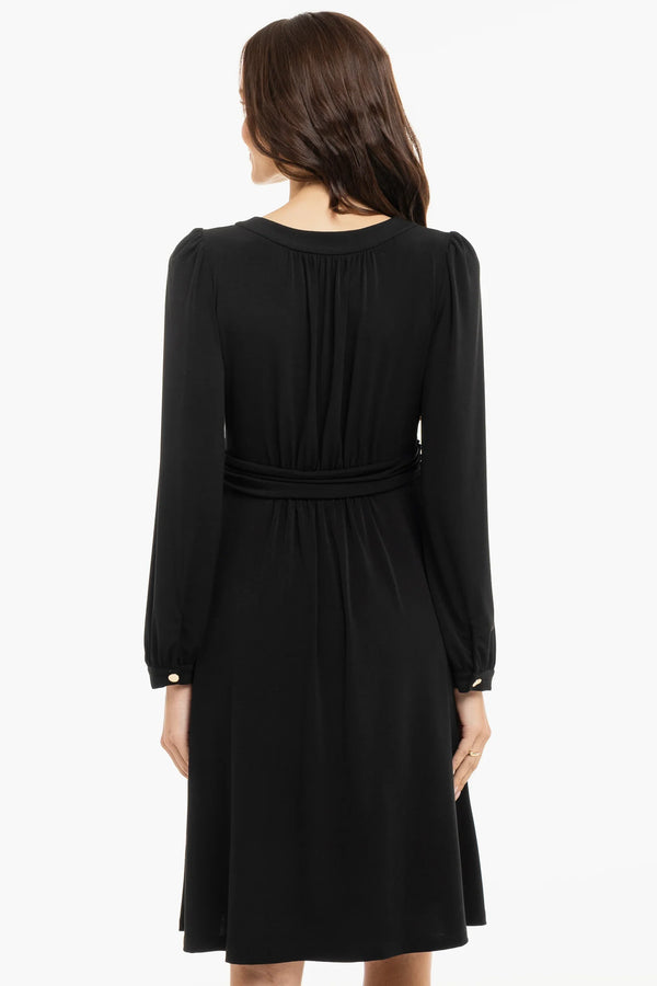 Rochie pentru gravide cu încrețituri - neagră