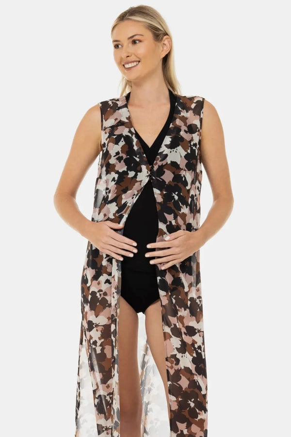 Kaftan din șifon pentru gravide cu imprimeu floral