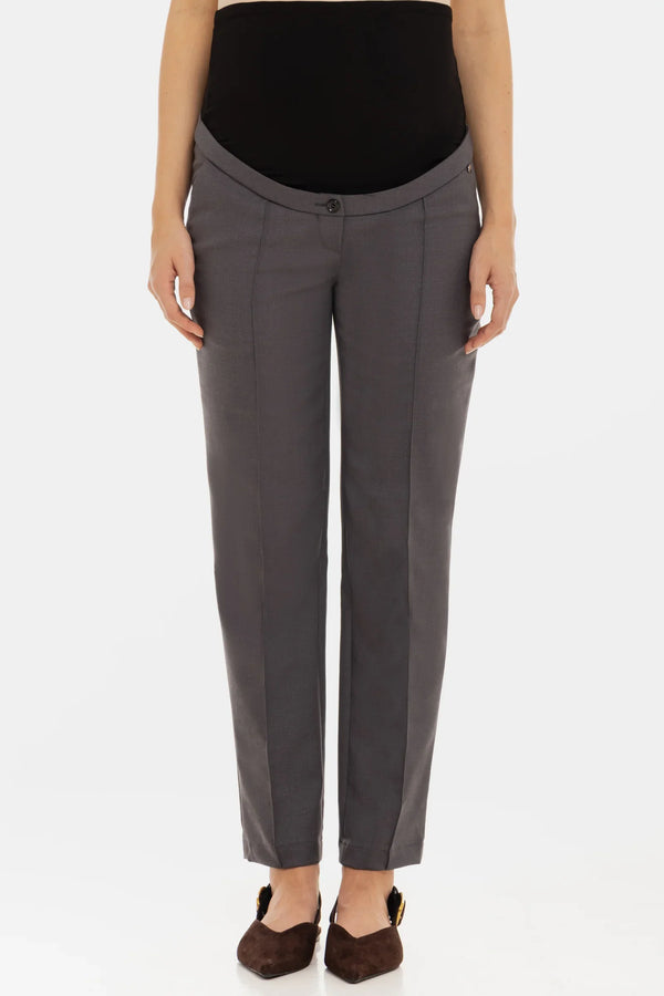 Pantaloni office pentru gravide din amestec de lână – grafit