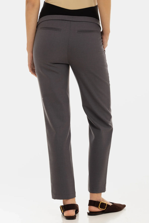 Pantaloni office pentru gravide din amestec de lână – grafit