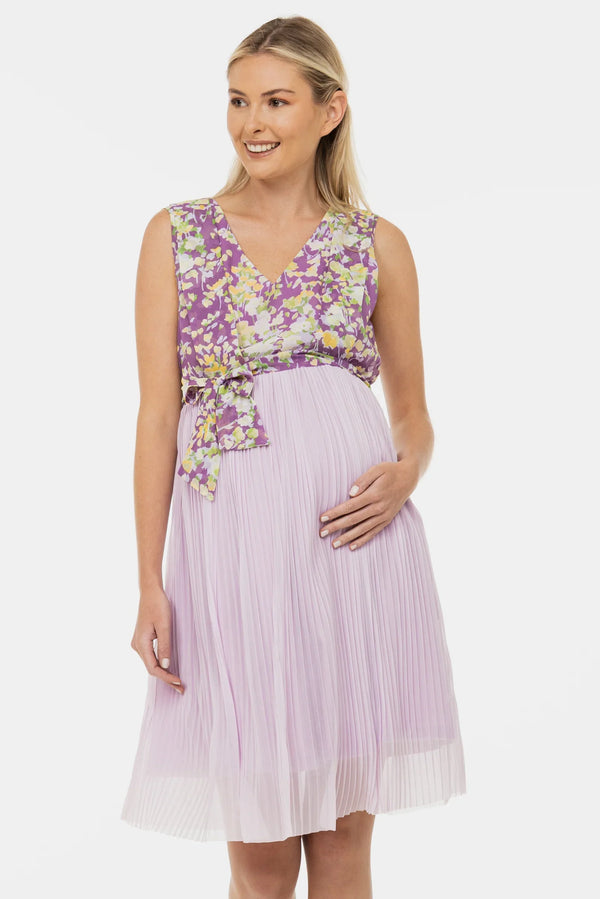 Rochie oficială plisată pentru gravide și alăptare