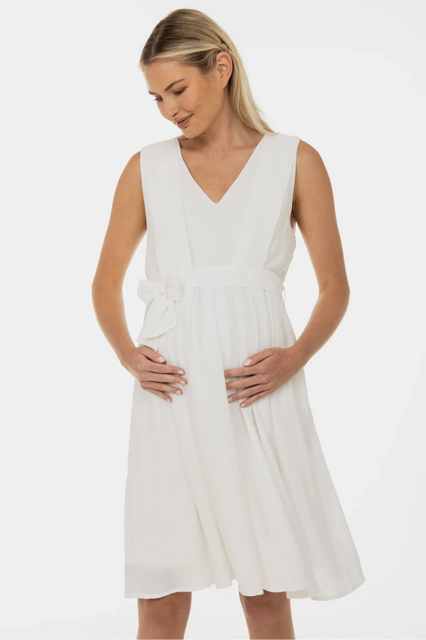 Rochie de mireasă pentru gravide și alăptare, cu fustă vaporoasă