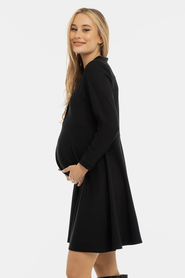 Rochie elastică cu capse tic-tac - neagră