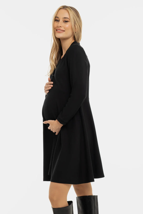 Rochie elastică cu capse tic-tac - neagră