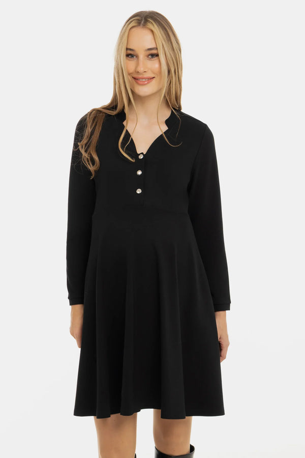 Rochie elastică cu capse tic-tac - neagră