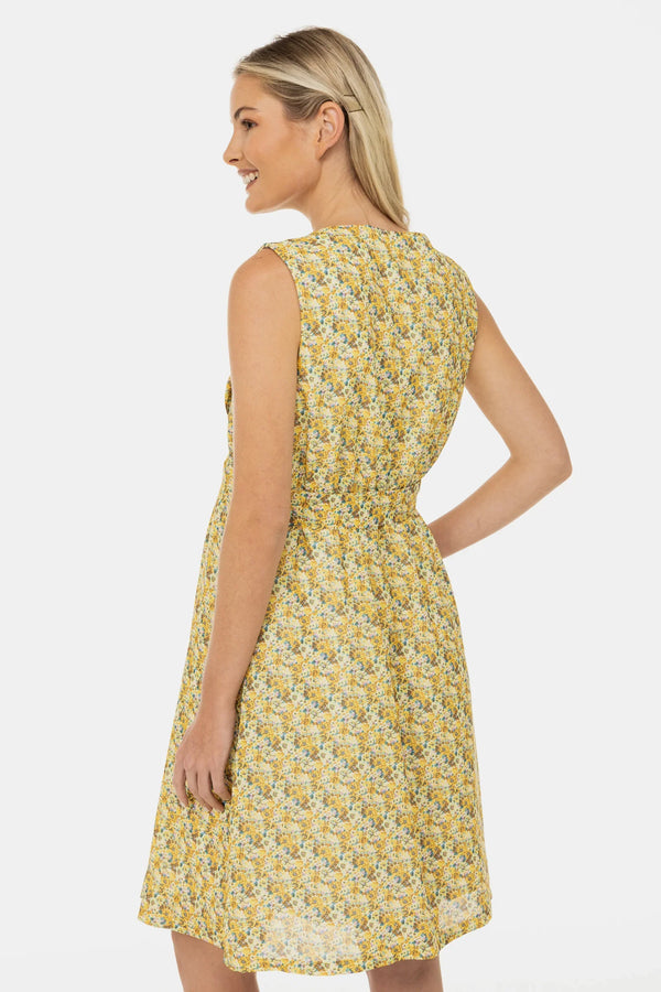 Rochie pentru gravide și alăptare cu cordon în talie – imprimeu floral