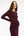 Rochie lungă elegantă cu falduri – bordo