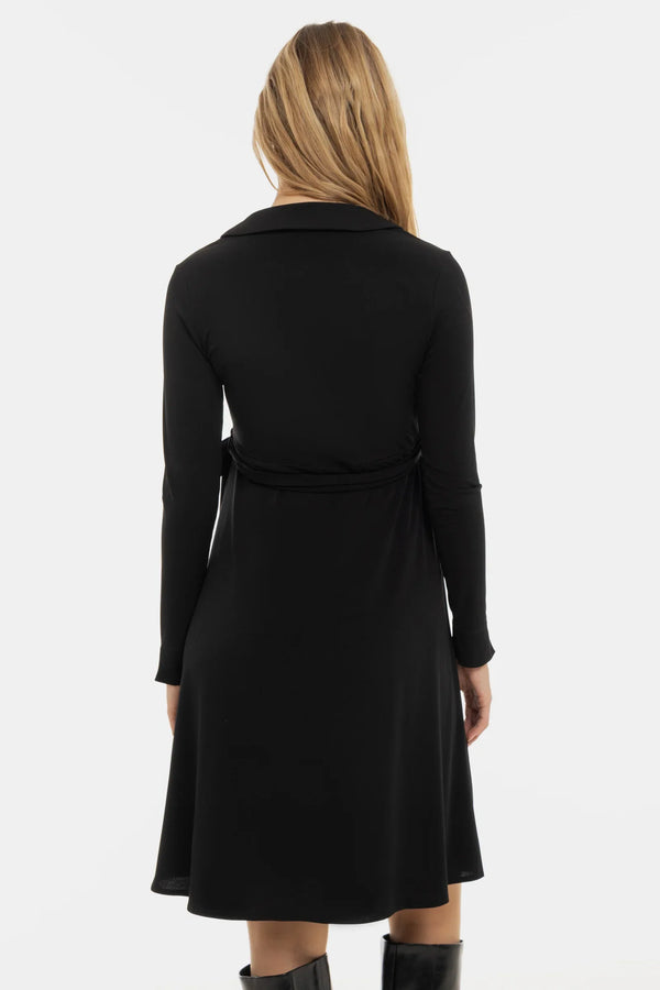 Rochie vaporoasă pentru gravide și alăptare, cu parte petrecută – neagră