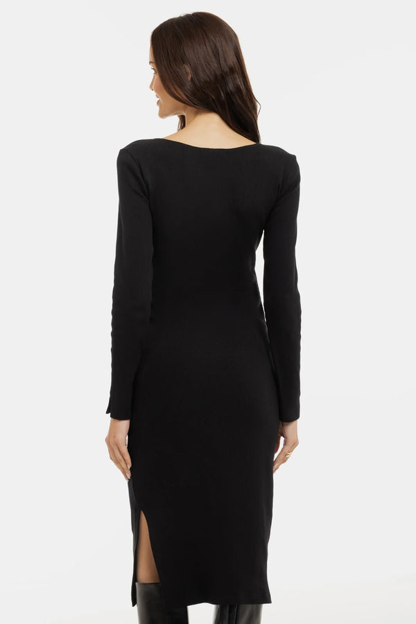 Rochie neagra din bumbac pentru gravide și alăptare