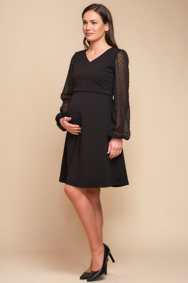 Rochie pentru gravide și alăptare cu buline