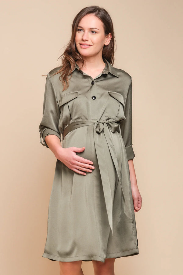 Rochie satinată pentru gravide și alăptare