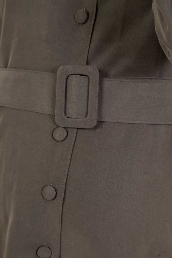 Rochie pentru gravide și alăptare cu guler – kaki