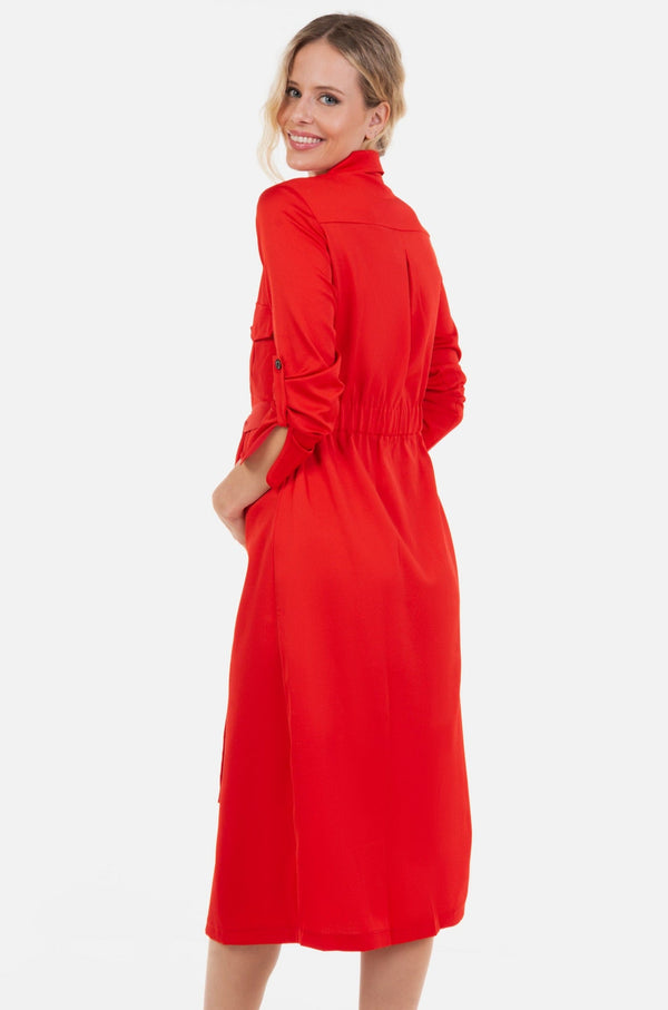 Rochie lunga satinată pentru gravide și alăptare