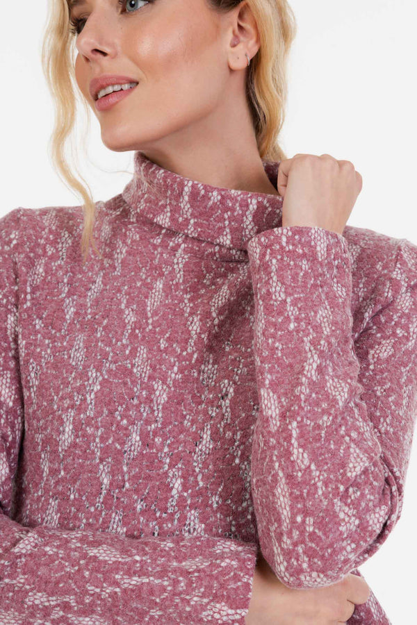 Rochie pentru gravide și alăptare cu pulover 2 în 1 - roz