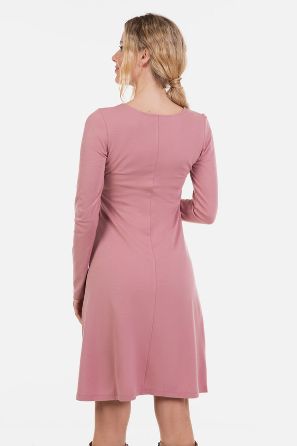 Rochie elegantă pentru gravide și alăptare in culoarea pudra