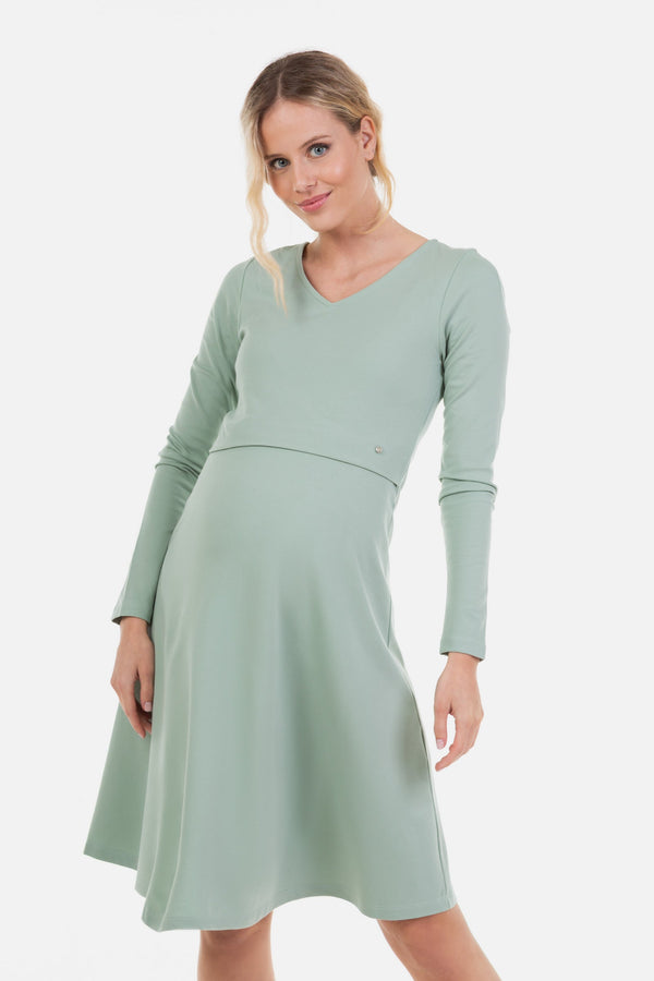 Rochie elegantă pentru gravide și alăptare - menta