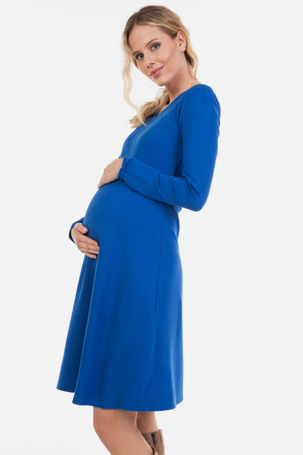 Rochie elegantă pentru gravide și alăptare - albastră