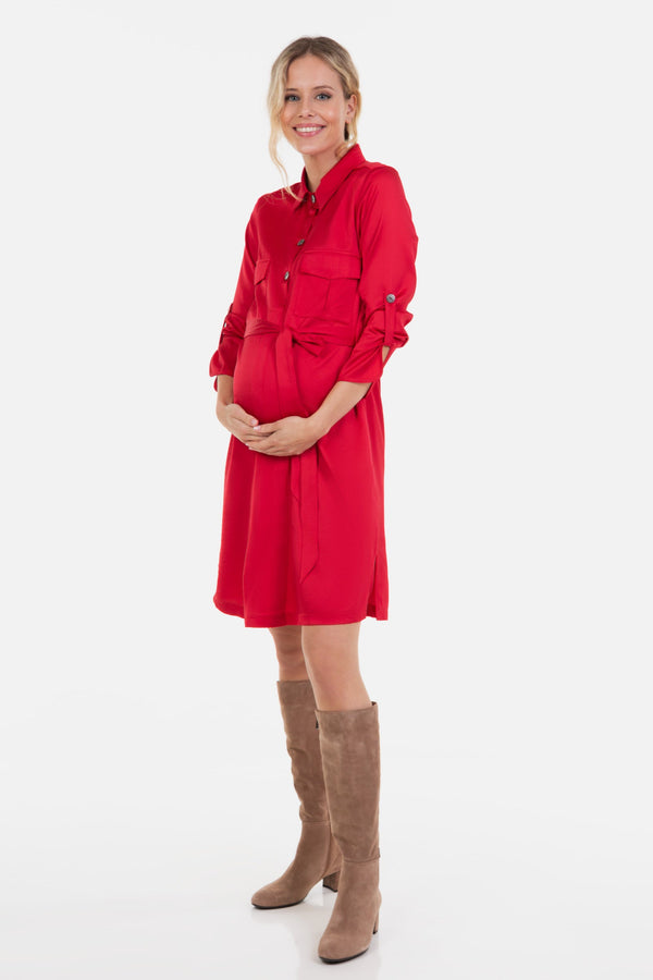 Rochie satinată pentru gravide și alăptare