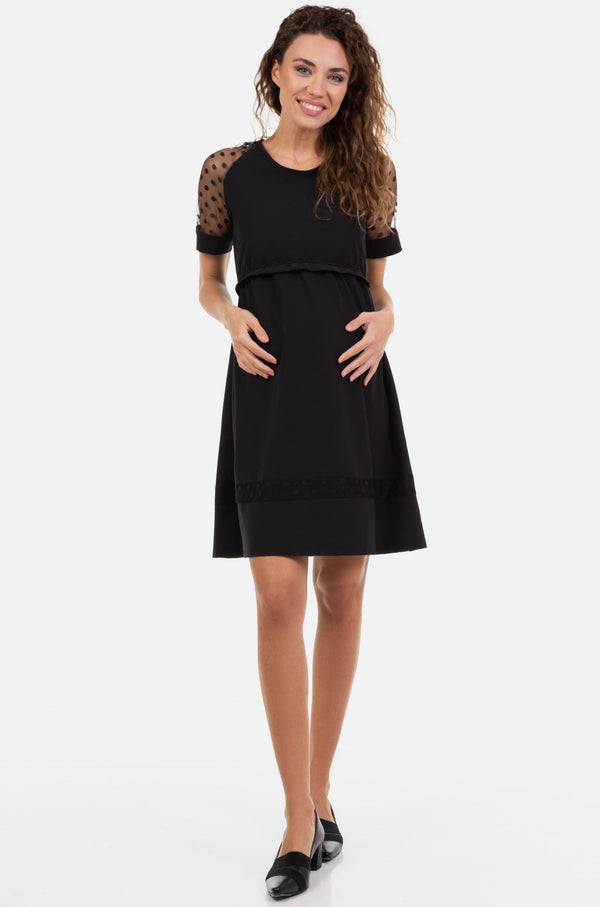 Rochie pentru gravide și alăptare cu element transparent