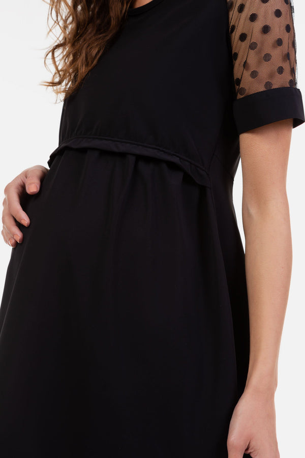 Rochie pentru gravide și alăptare cu element transparent