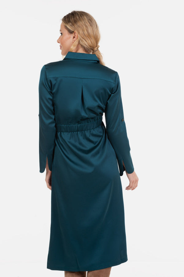 Rochie lunga satinată pentru gravide și alăptare