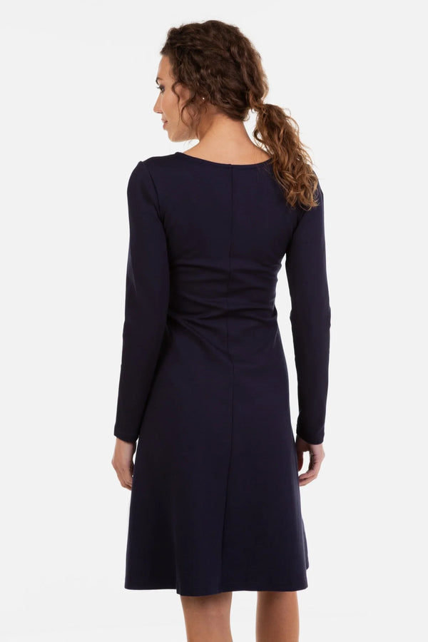 Rochie eleganta albastru inchis pentru gravide și alăptare