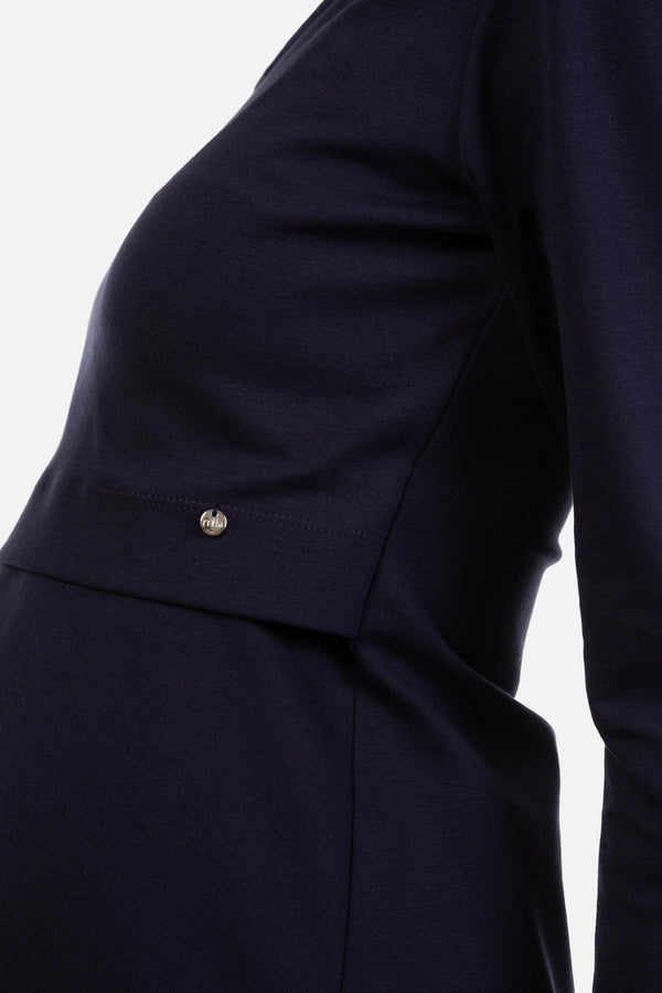 Rochie eleganta albastru inchis pentru gravide și alăptare