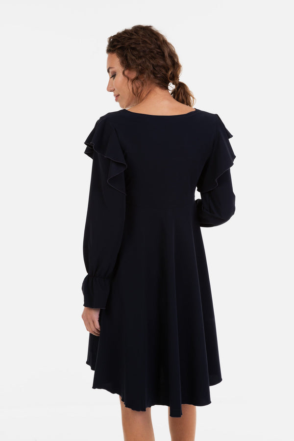 Rochie vaporoasă gravide și alăptare cu mâneca lungă