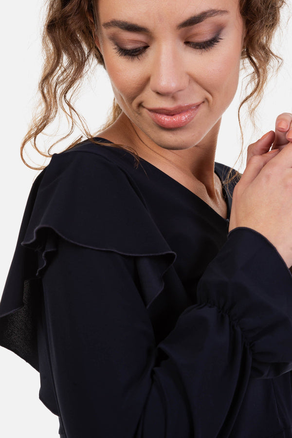 Rochie vaporoasă gravide și alăptare cu mâneca lungă