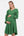 Rochie vaporoasă gravide și alăptare cu mâneca lungă - verde