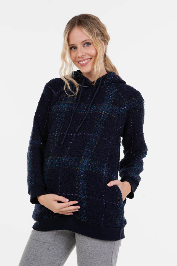 Hanorac în carouri pentru gravide și alăptare