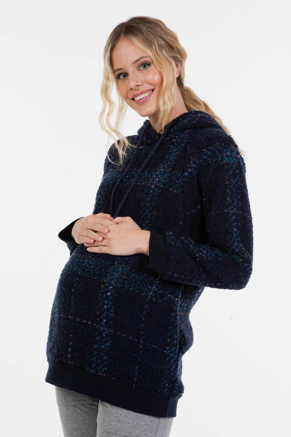 Hanorac în carouri pentru gravide și alăptare