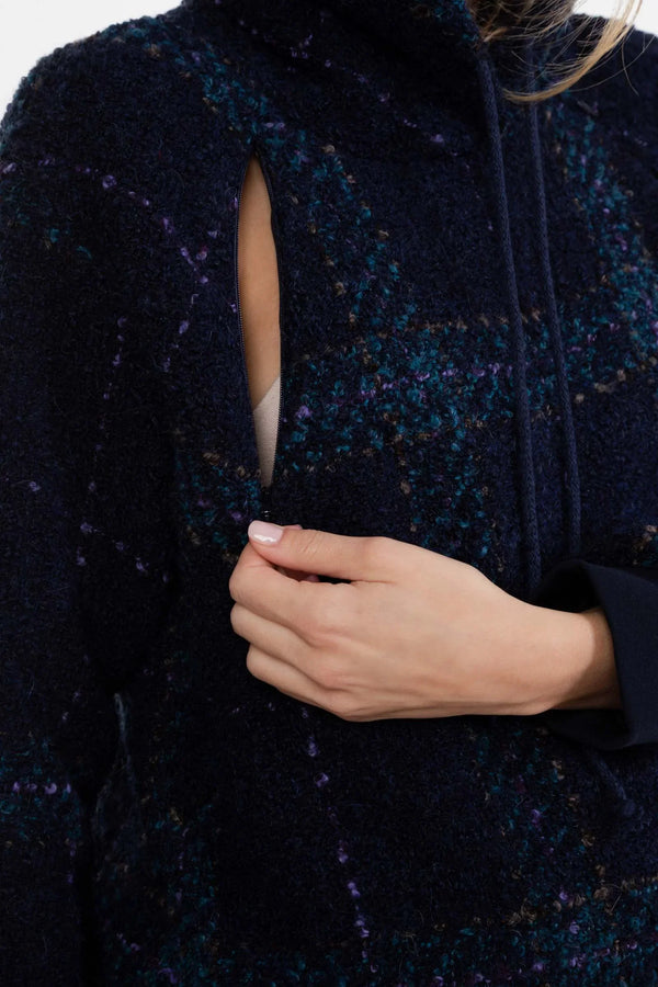 Hanorac în carouri pentru gravide și alăptare