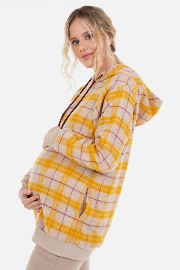 Hanorac în carouri pentru gravide și alăptare