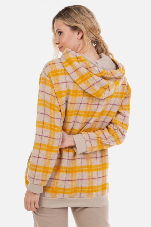 Hanorac în carouri pentru gravide și alăptare