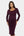 Rochie lunga eleganta cu curea lata în culoarea visiniu