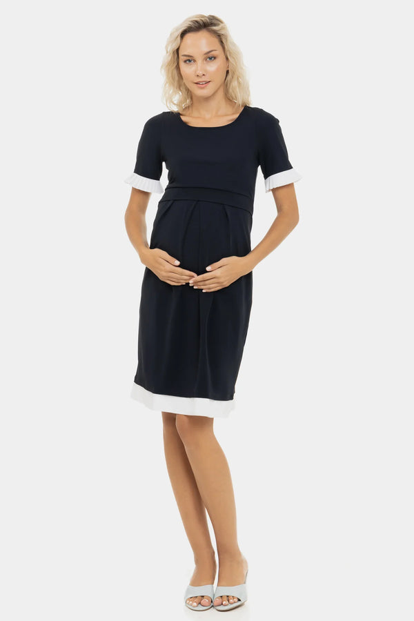 Rochie pentru gravide și alăptare cu element cu pliuri