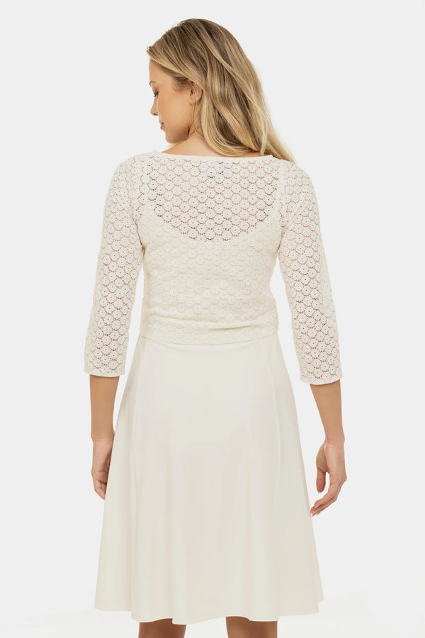 Rochie de seară ecru pentru gravide și alăptare