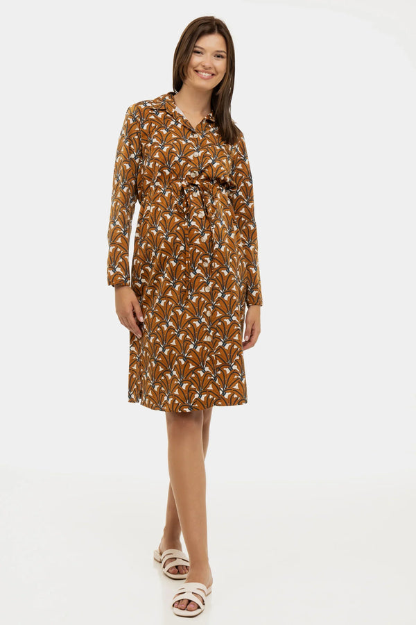 Rochie-cămașă pentru gravide și alăptare cu imprimeu floral