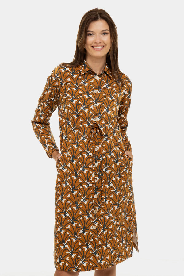 Rochie-cămașă pentru gravide și alăptare cu imprimeu floral