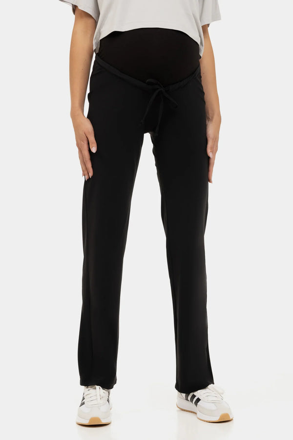Pantaloni sport-eleganți pentru gravide – negri
