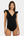 Costum de baie negru pentru gravide și alăptare cu volane