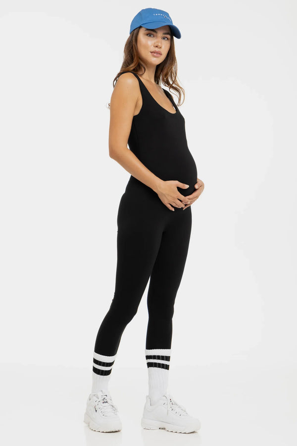 Salopetă dublă din bumbac pentru gravide - negru