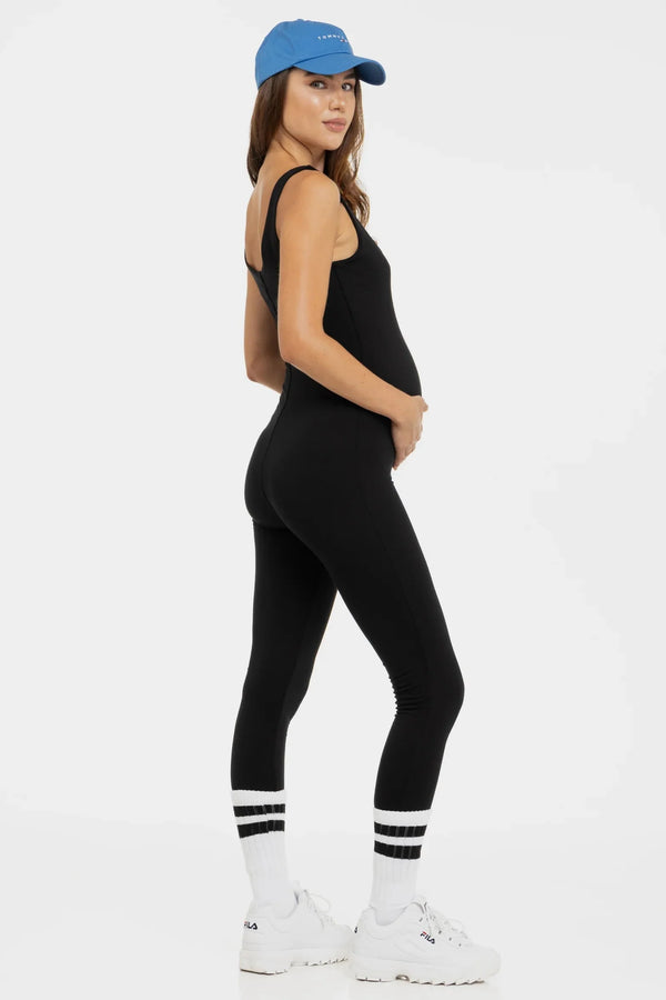 Salopetă dublă din bumbac pentru gravide - negru