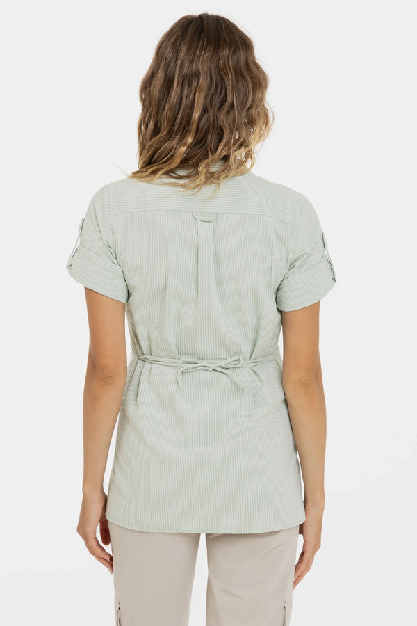 Cămașă din bumbac pentru gravide și alăptare - verde deschis
