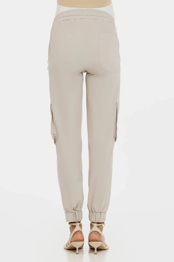 Pantaloni cargo bej pentru gravide